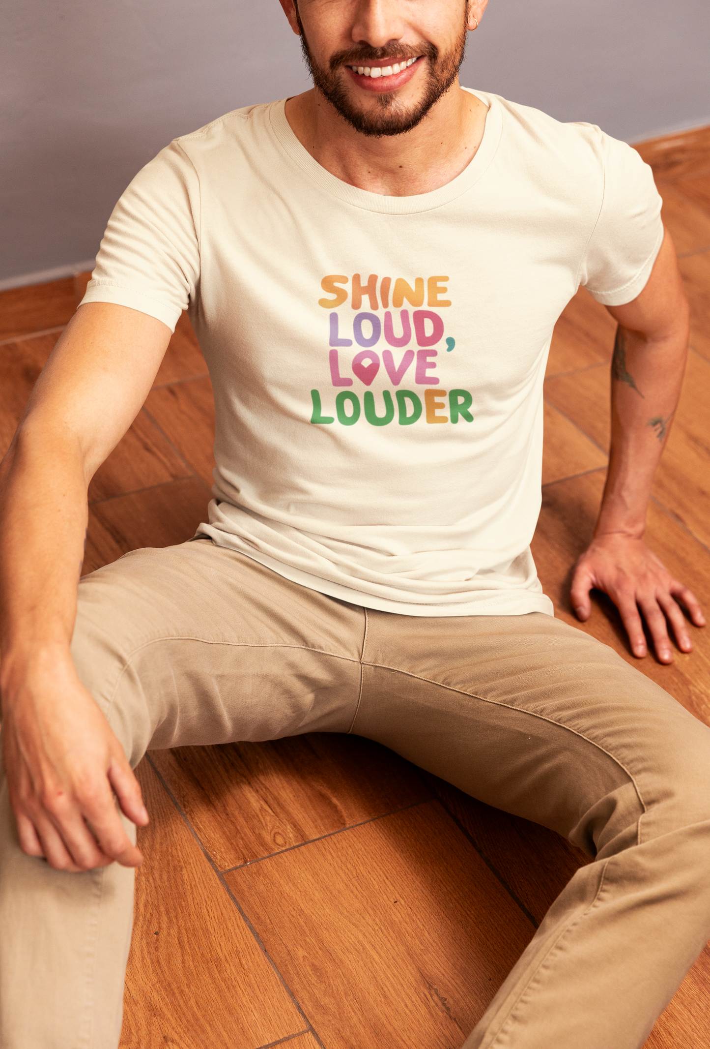 Shine Loud | Love Louder | Unisex Terry Oversized T-Shirt | Colour Escape