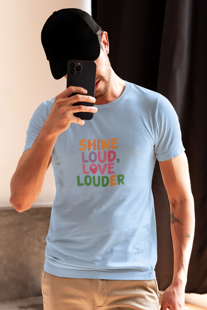 Shine Loud | Love Louder | Unisex Terry Oversized T-Shirt | Colour Escape