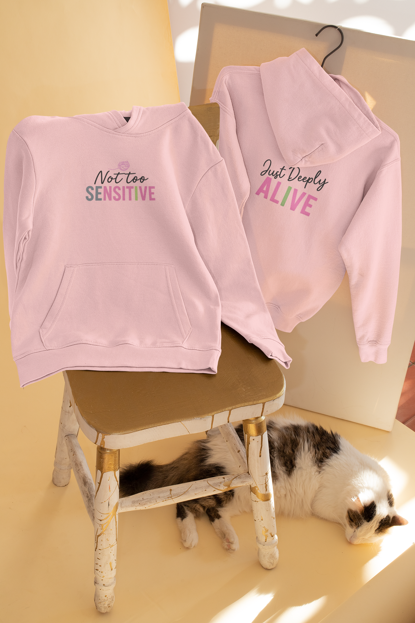 Not too Sensitive | Just Deeply Alive| Unisex Oversized Hoodie| Echo Collection