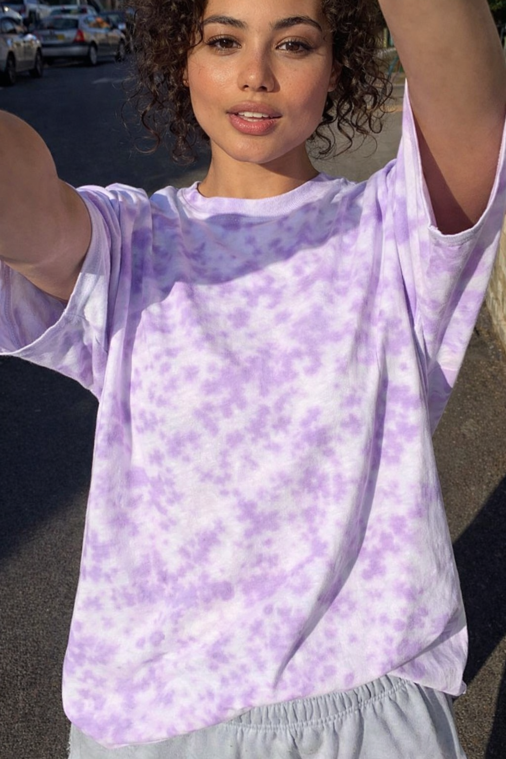 Unisex Tie Dye Oversized T-Shirt| Bare Hues | White Lavender