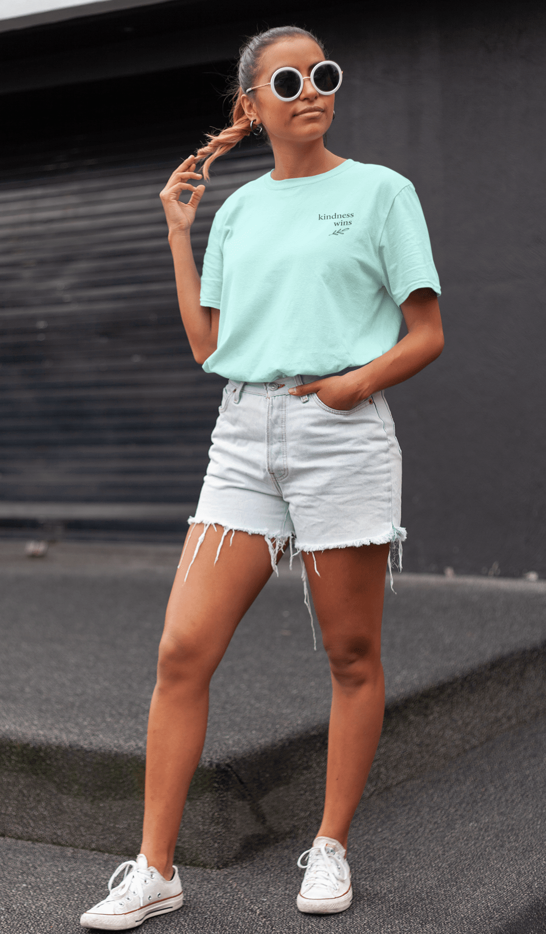 kindness_win_female_model_front_mint_green