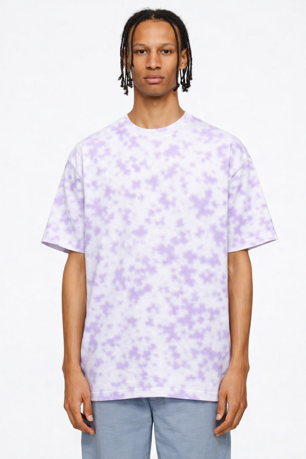 Unisex Tie Dye Oversized T-Shirt| Bare Hues | White Lavender