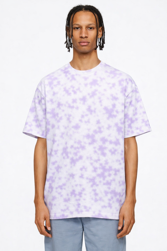 Unisex Tie Dye Oversized T-Shirt| Bare Hues | White Lavender