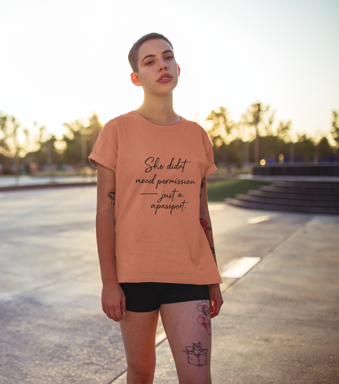 She didnt need permission | just a passport | Unisex Oversized Classic T-Shirt | Wander Collection