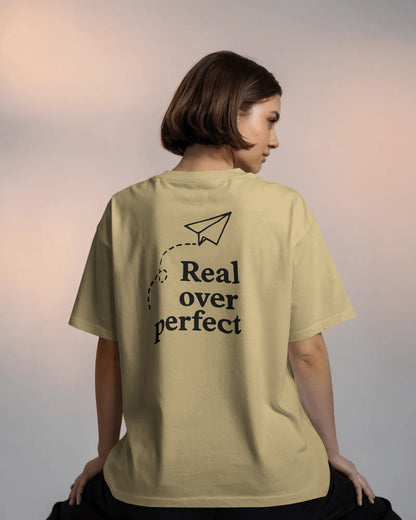 Real Over Perfect| Unisex Premium Quote T-Shirts & Emotional Apparel| Lumina Collection