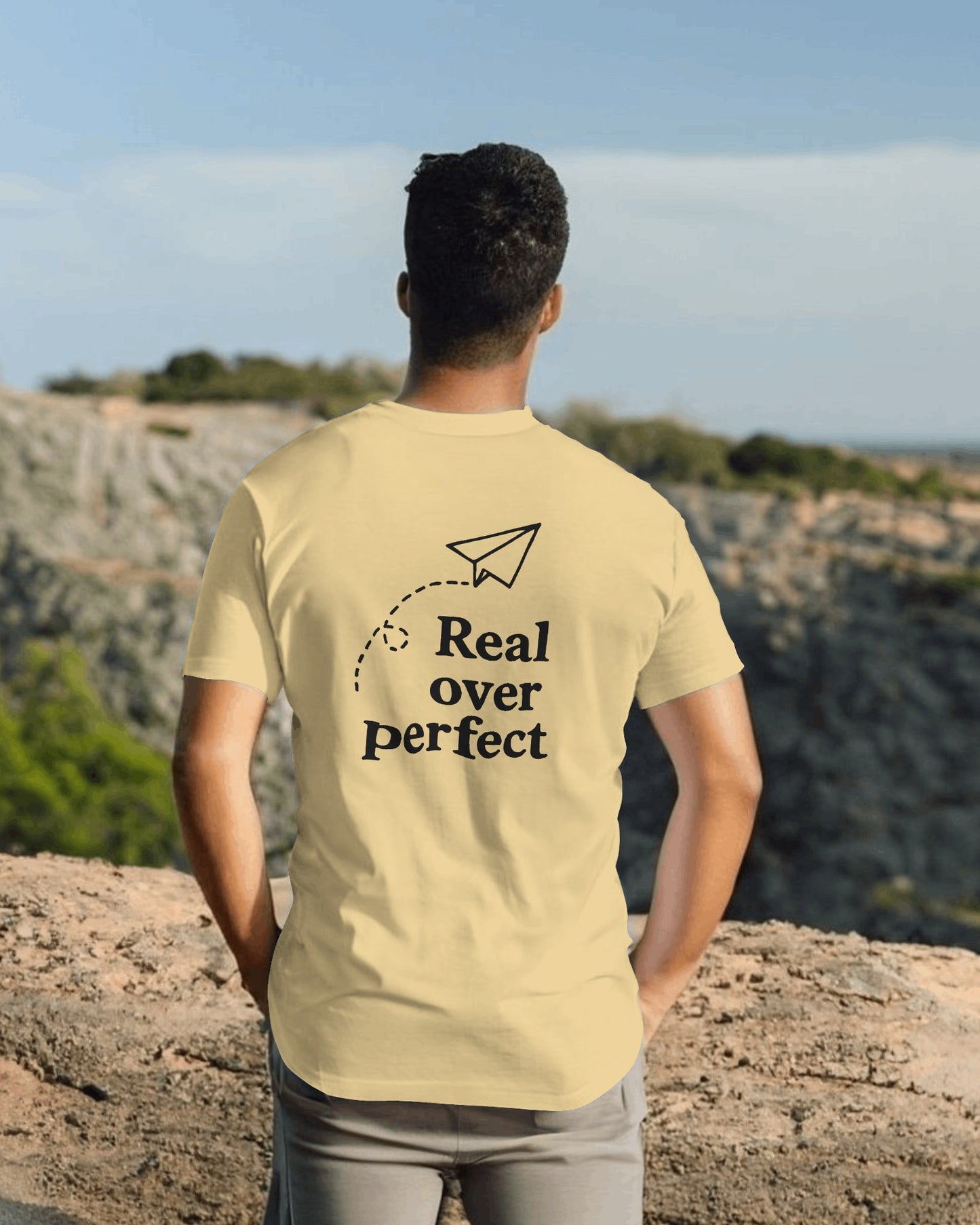 Real Over Perfect| Unisex Premium Quote T-Shirts & Emotional Apparel| Lumina Collection