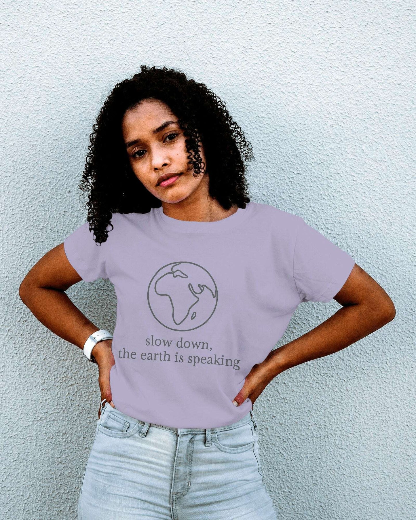 slow_down_earth_speaking_front_female_model_lavender