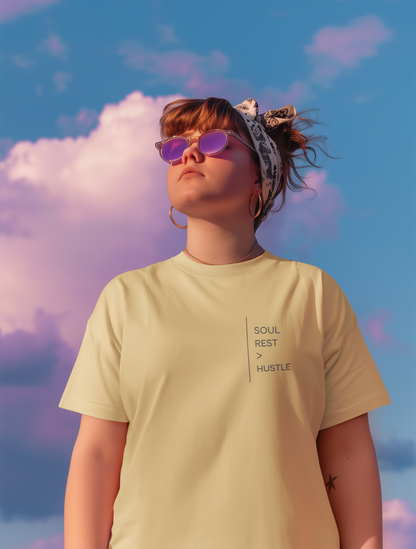 Soul Rest Hustle |Unisex Classic Crew T-Shirt| Healing Escape Collection