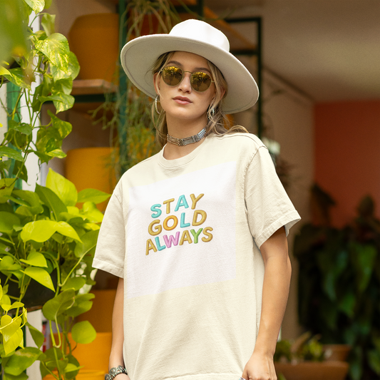 Stay Gold Always | Unisex Terry Oversized T-Shirt | Colour Escape