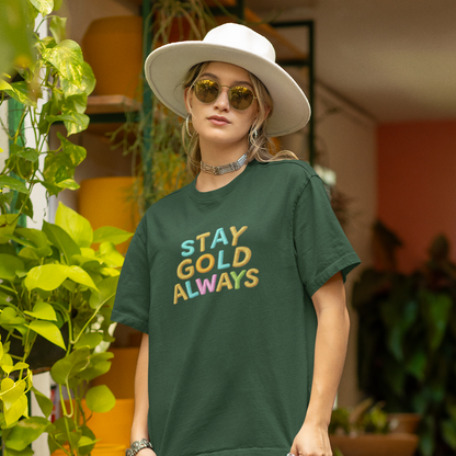 Stay Gold Always | Unisex Terry Oversized T-Shirt | Colour Escape
