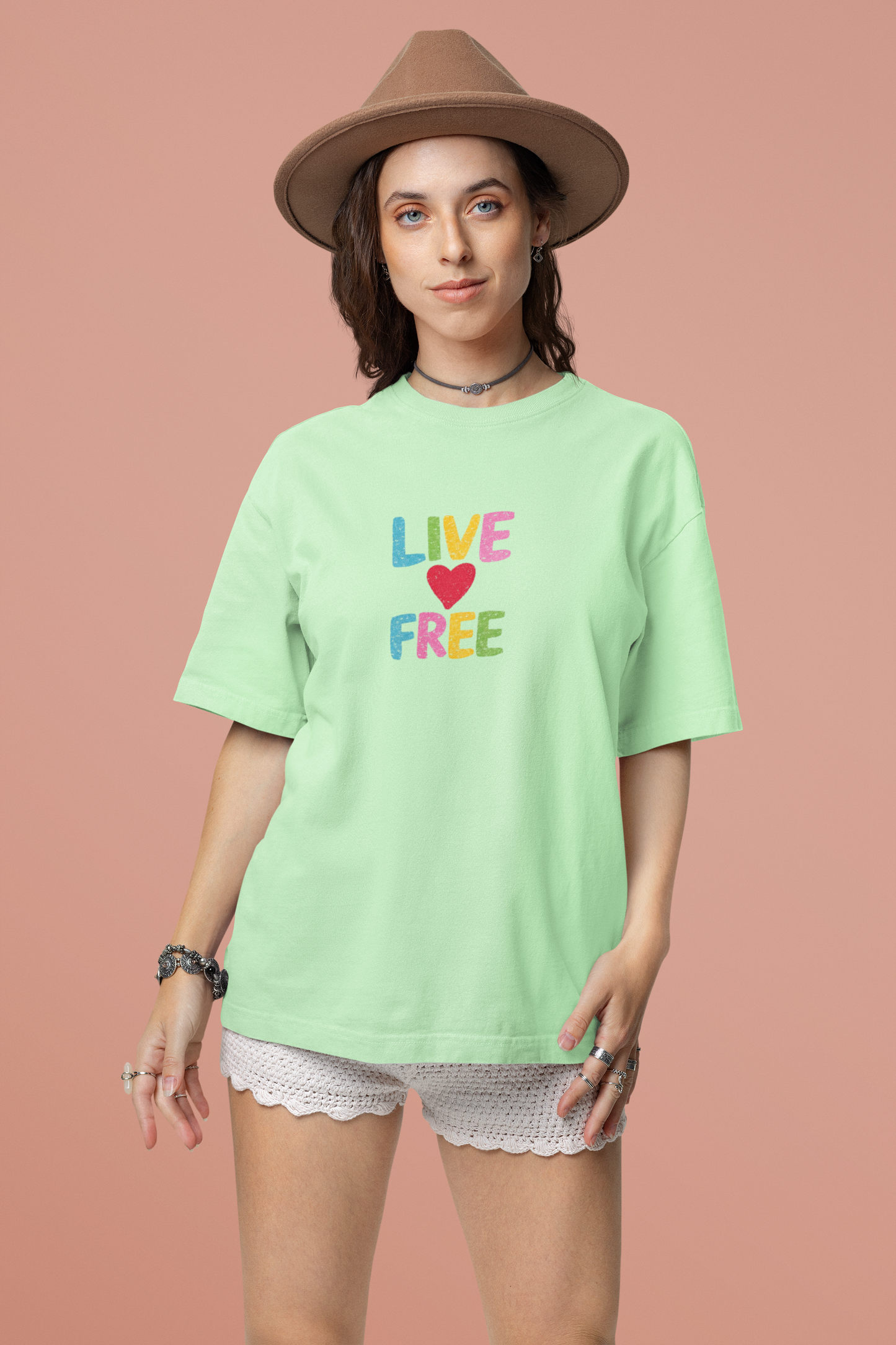 Live ❤️ Free |Unisex Terry Oversized T-Shirt | Colour Escape