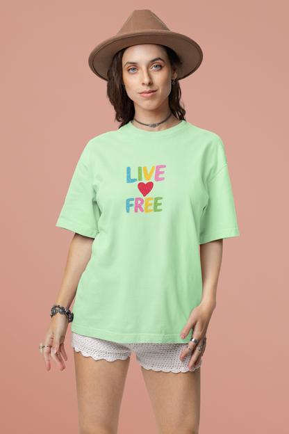 Live ❤️ Free |Unisex Terry Oversized T-Shirt | Colour Escape
