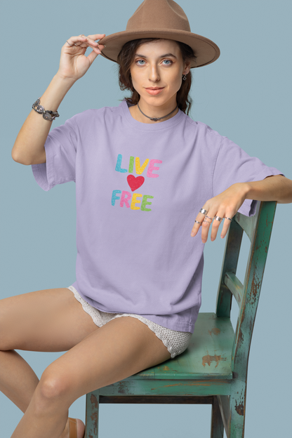 Live ❤️ Free |Unisex Terry Oversized T-Shirt | Colour Escape