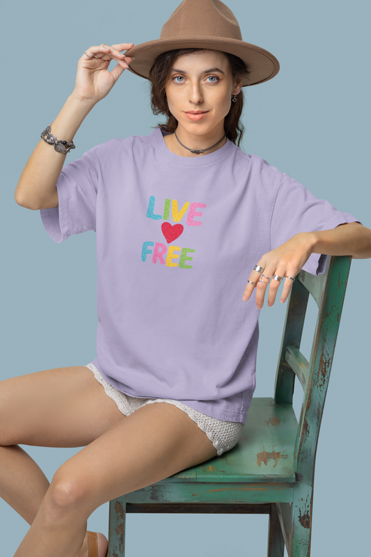 Live ❤️ Free |Unisex Terry Oversized T-Shirt | Colour Escape