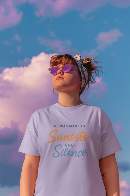 Sunset And Silence | Unisex Oversized Classic T-Shirt| Wander Escape Collection