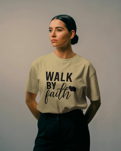 Walk By Faith | Unisex Elevated Premium Cotton T-Shirt| Lumina Collection